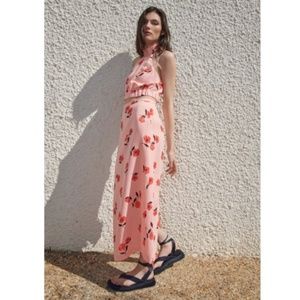 Zara Printed Linen Blend Skirt